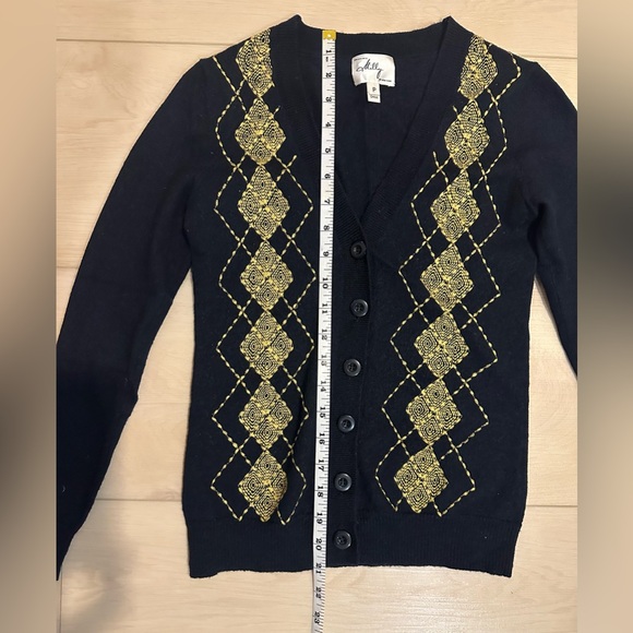 Milly 100% wool argyle cardigan - Picture 3 of 6